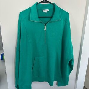 Cable & Gauge Green Half-Zip Sweatshirt